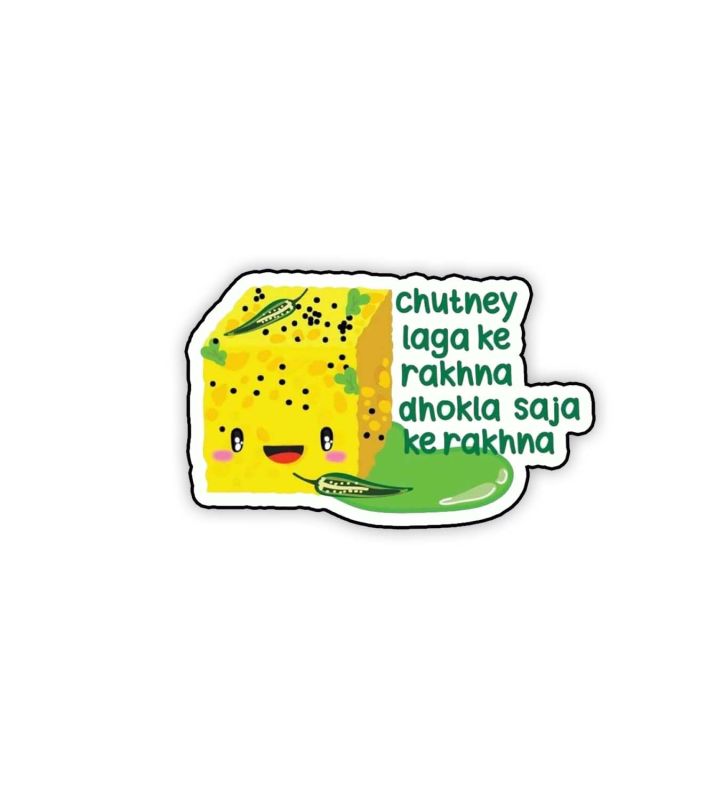 Chutney Laga Kar Rakhna Dhokla Saja Kar Rakhna Funny Quote Printed Fridge Magnet for Home & Kitchen Decoration